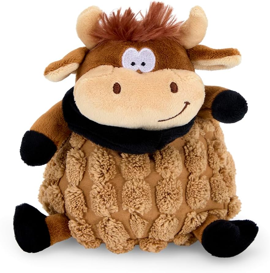 Petface Farmyard Buddies Chunky Cow Plush Dog Toy