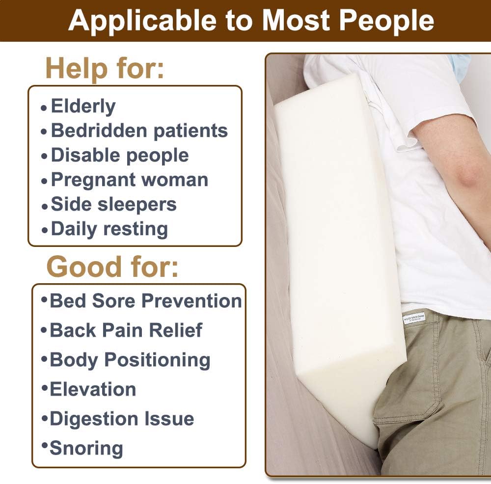 Wedge Pillow for Sleeping Side Body Positioner Bed Wedge Foam Positioning for Back Pain Triangle Adults Acid Reflux Angled Snoring 30 Degree After Surgery Medical Support Slanted Bed Sore Bolster: Kitchen & Dining