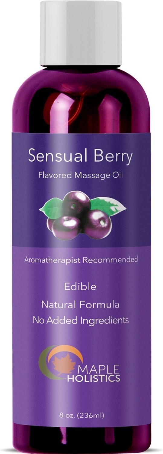 Natural Edible Massage Oil for Sensual Massage - Therapeutic Body Oil Skin Moisturizer for Glowing Skin - Anti Aging Skin Care with Nourishing Coconut Oil Sweet Almond Vitamin E and Jojoba Oil: Health & Personal Care