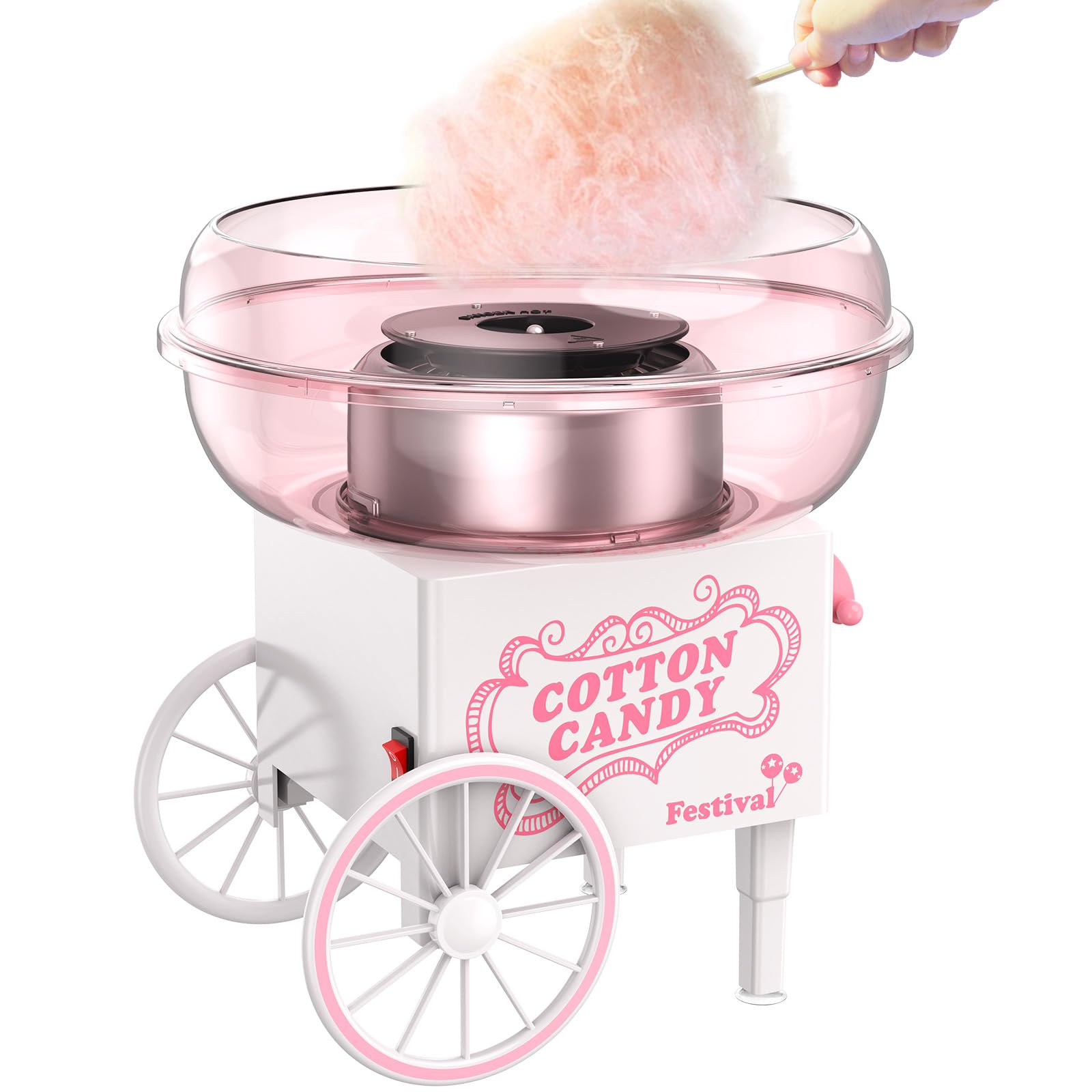 Photo 1 of Cotton Candy Machine, Mini Cotton Candy Maker Machine for Kids with Sugar Scoop, Easy & Safe to Use, Pink Vintage Portable Candy Floss Maker for Birthday, Home, Party Gatherings, Christmas Gift