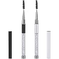 2 Pieces Eyelash Brush with Cap, Mascara Spoolies Reusable Brow Brushes Lash Wands Applicator Spooly for Lashes