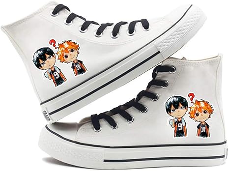 Amazon Gugucos ハイキュー スニーカー キャンバス 帆布 靴 シューズ ユニセックス アニメ 2dプリント 滑り止め カジュアル 通気 軽量 レースアップ靴 ハイカット 男女兼用 きめつのやいば グッズ 日向翔陽 影山飛雄 西谷夕 コスチューム コスプレ 仮装 通販