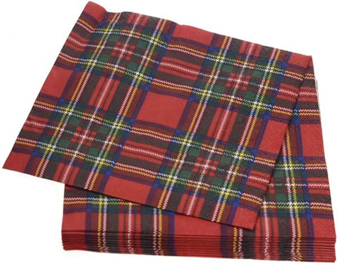 20 Pack Royal Stewart Tartan Design Paper Napkins Made by Glen Appin