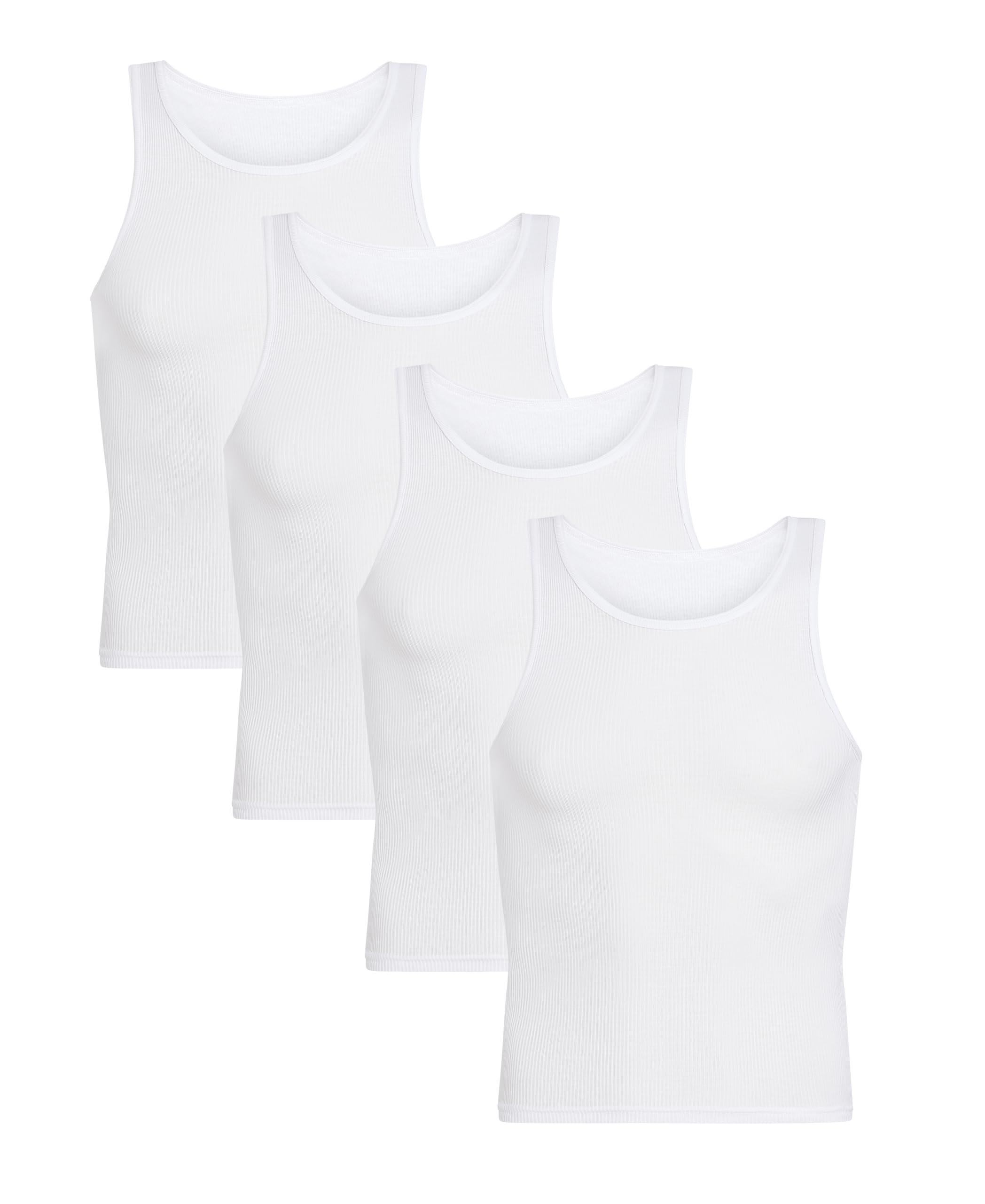 Calvin Klein Boys' Cotton Tank Top Undershirt Multipack, White, X-Small Image Calvin Klein Boys' Cotton Tank Top Undershirt Multipack, White, X-Small Image