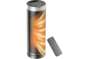 JIBUFI Ceramic Space Heater, Portable Indoor Heater with Remote Control, Three Heating Modes, Overheat and Tip-Over Protection, Suitable for Home, Bedroom, and Office Indoor Use