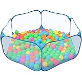 Children Kids Ball Pit Portable Hexagon Playpen Easy Folding Ball Play Pool Toy Play Tent with Storage Bag for Indoor and Outdoor Balls not Included(Blue)