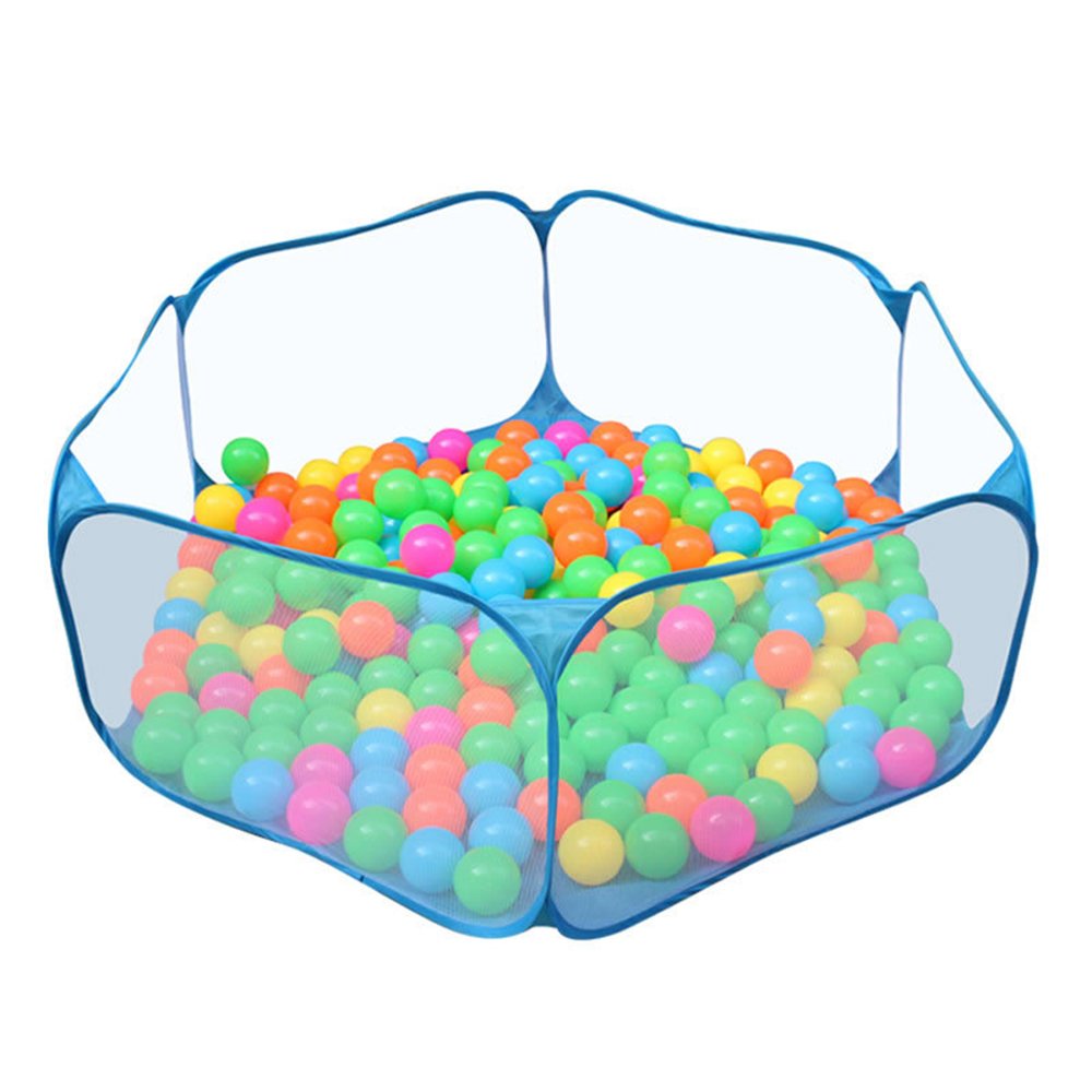 A Blue Ball Pit for Kids, Portable Hexagon Playpen Easy Folding Ball Play Pool Toy Play Tent with Storage Bag for Indoor and Outdoor Balls not Included