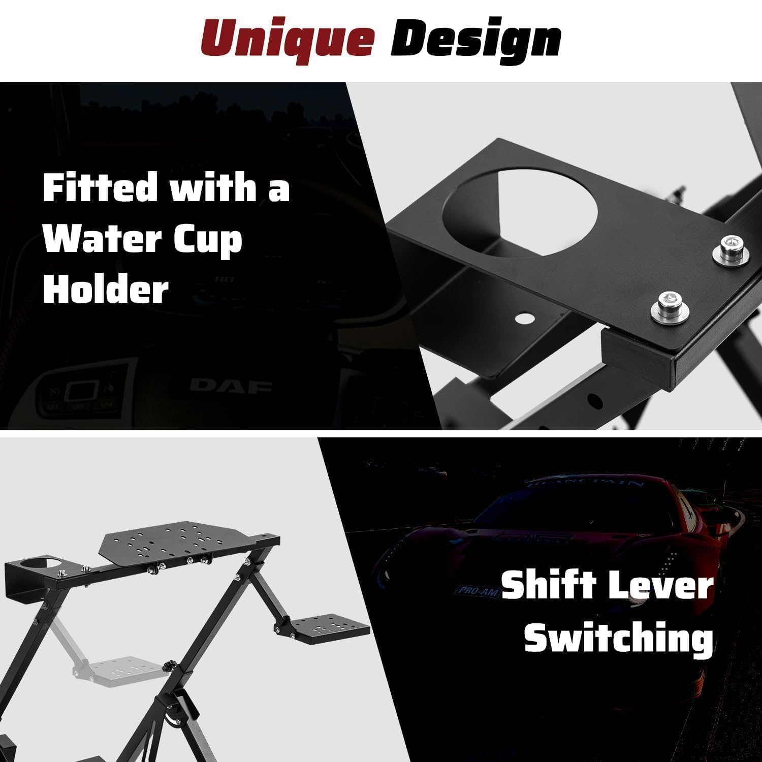 Marada X Shape Steering Wheel Stand Compatible with Logitech Thrustmaster Moza G27 G29 G920 G923 T248 T300RS GT R5 Foldable Sim Racing Stand Racing Simulator, No Wheel Pedal Shifter