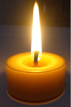 Pure Light - Pure Beeswax Tea Light Candles, 12 pcs. of 17 Grams Each in Poly-Carbonate Cup. - Purify The air Around You Now.