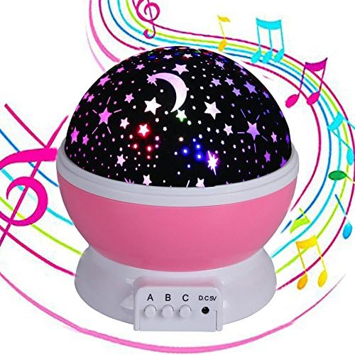 zhcheng Night Lights For Kids, LED Star Projector With Rotating Function and Music Box Girls Toys,Color Changing Light Up Your Bedroom, Best Christmas Gifts for Kids Relaxing Sleeping Aid