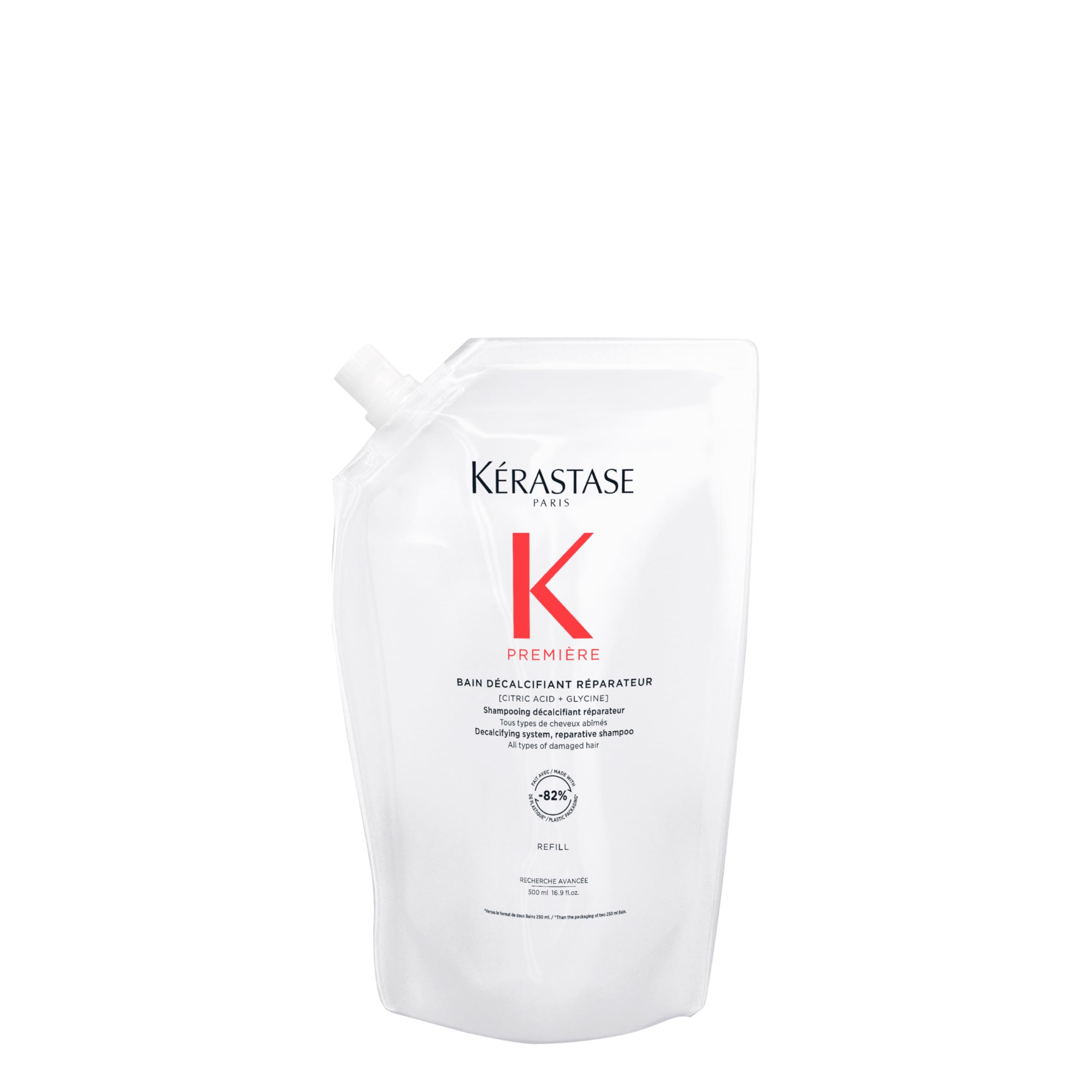 Kérastase Première Bonding Advanced Repairing Shampoo for Damaged Hair with Pure Citric Acid & Glycine [STEP 2- CLEANSE & REPAIR], 500ml Refill