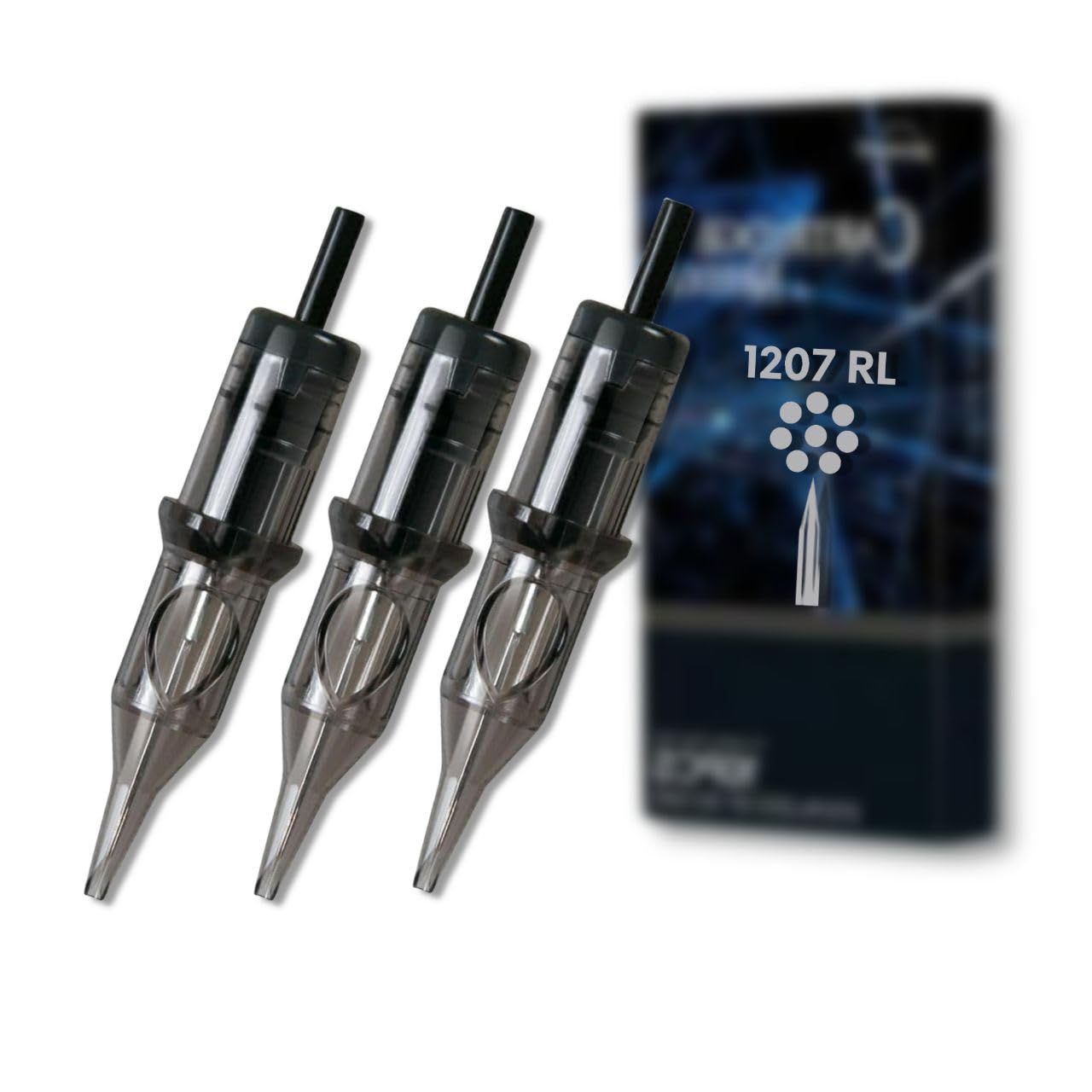 Professional 10Pcs Cartridges Disposable Tattoo Needles 0.35mm for Tattoo Artists Box of 10 Round Magnum and Round Liner (Mast1207RL)