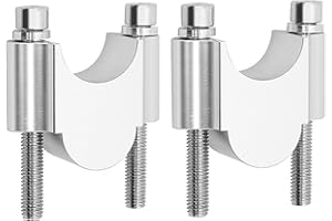 Vkinman 7/8 Inch Aluminum Handlebar Risers 30MM Height Replacement for Honda Kawasaki Suzuki ATV Dirt Bike Yamaha (Silver)