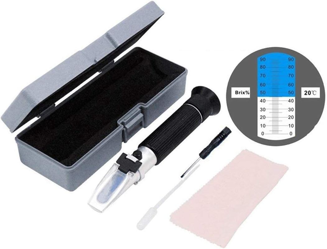 SeniorMar LYT-390 Portable Handheld Design 0-90% Honey Sugar Solution Brix Refractometer Saccharometer Measuring Tool Set