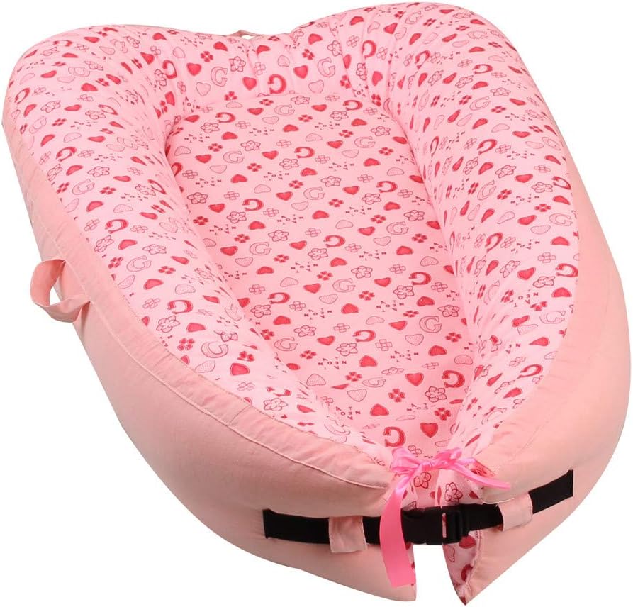 Multifunctional Baby Nest, HULKY Newborn Baby Lounger, Infant Sleeping Nest/Pods Breathable Cotton Portable Crib for Bedroom/Travel 0-24 Months