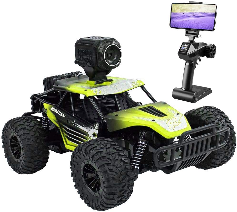 RC Car, DeXop Newest 2.4Ghz 4WD Off-Road Remote Contorl Car with HD Camera & Dual Control Mode, 20km/H High Speed Remote Control Vehicle RC Car Toy for Children & Adult