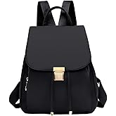 Farcauo Mini Backpack Small Nylon Backpack for Women Trendy Lightweight Travel Purse Black Personal Item Back Pack