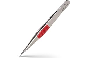 Beaditive High Precision Heavy-Duty Tweezers With Cushion - 4.7" Craft Tweezers for Sewing, Beading & DIY Crafts - Non-Serrated, Fine Point Tips - Stainless Steel Needle Nose Hobby Tweezers (Fuchsia)