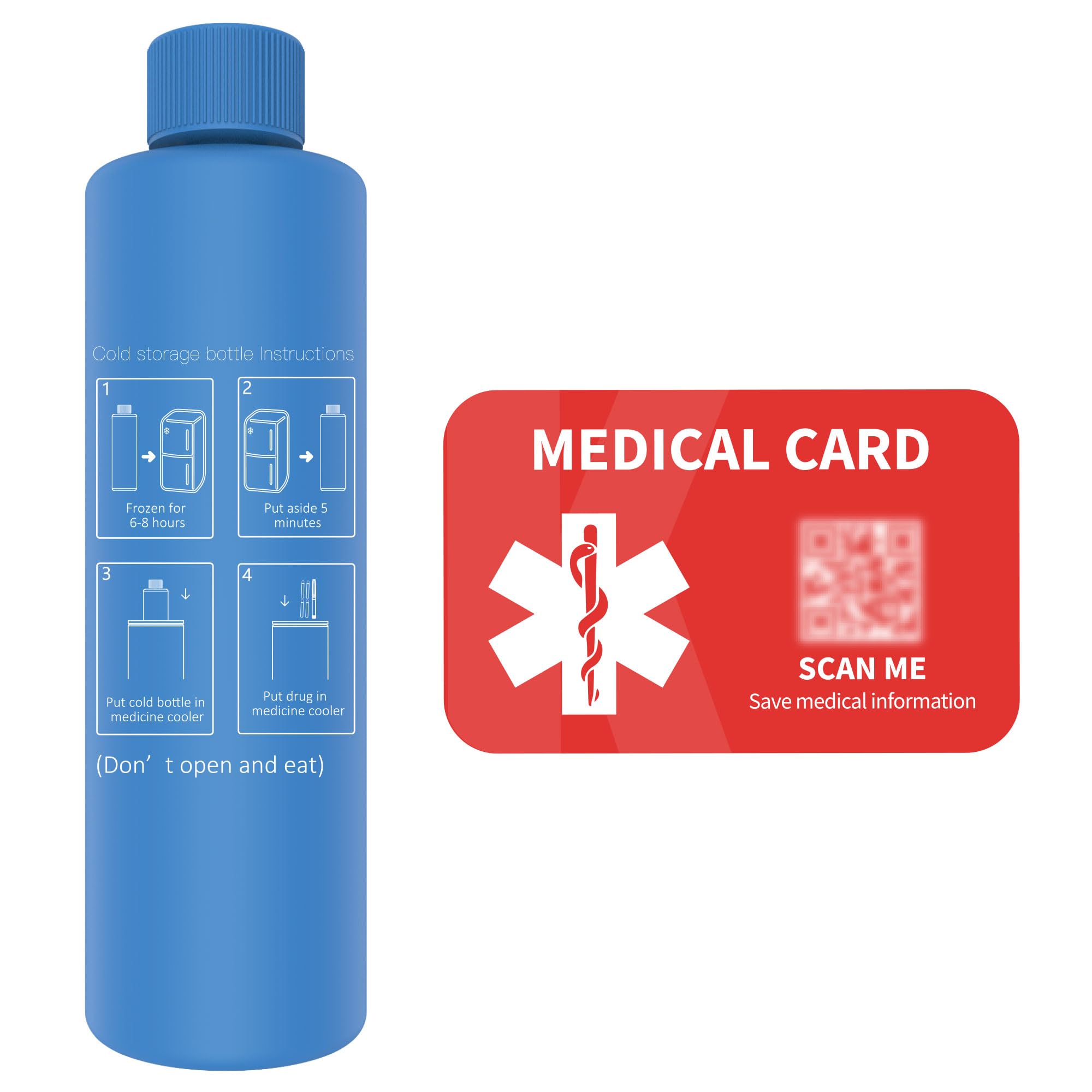 1-WHEAT Ice Packs for Insulin Cooler Travel case