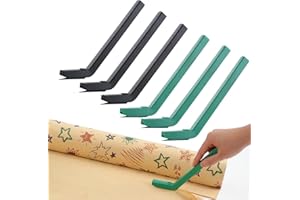 LIZAAL 6-Pack Wrapping Paper Cutter Set | Safe and Easy Gift Wrap Cutter for Christmas and Birthday | Wrapping Paper Cutter Slider for Home, Office or Classroom (Black & Green)