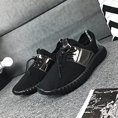 AIMTOPPY HOT Sale, Men Low Ankle Fashion Patchwork Mesh Breathable Casual Sneakers Lace-up Sport Shoes (US:7, Black) - Thumbnail 2