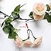 YILIYAJIA 3PCS Artificial Rose Garlands Silk Fake Rose Flowers Green Leaves Vine for Home Hotel Office Wedding Party Garden Craft Art Decor (Pink Color)