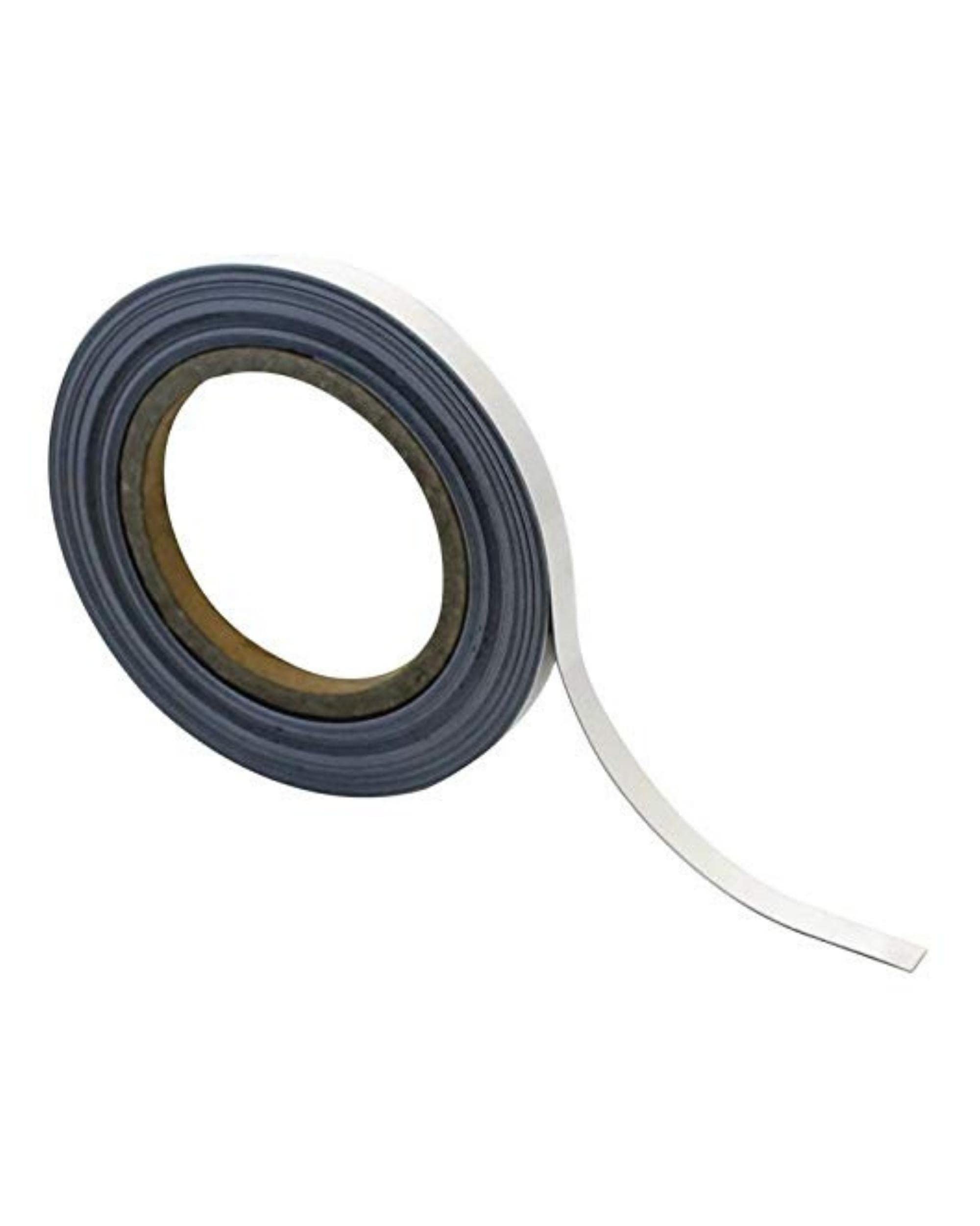 Magnetic Steel Easy-Wipe Tape, Thin & Flexible, Cut to Fit Strip, Magnetic, High Visible Identification. Suitable For All Surfaces (White 20mm x 10m)