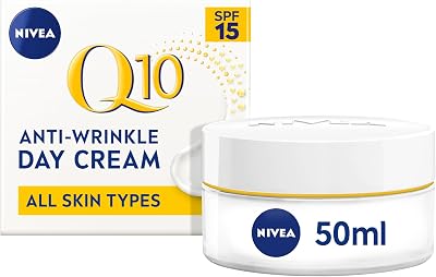 Q10 Power SPF15 Crème de jour raffermissante, hydratante anti-âge + créatine & Q10 pour femme Réduit l'apparence des rides et des ridules - 50 ml, (lot de 1)