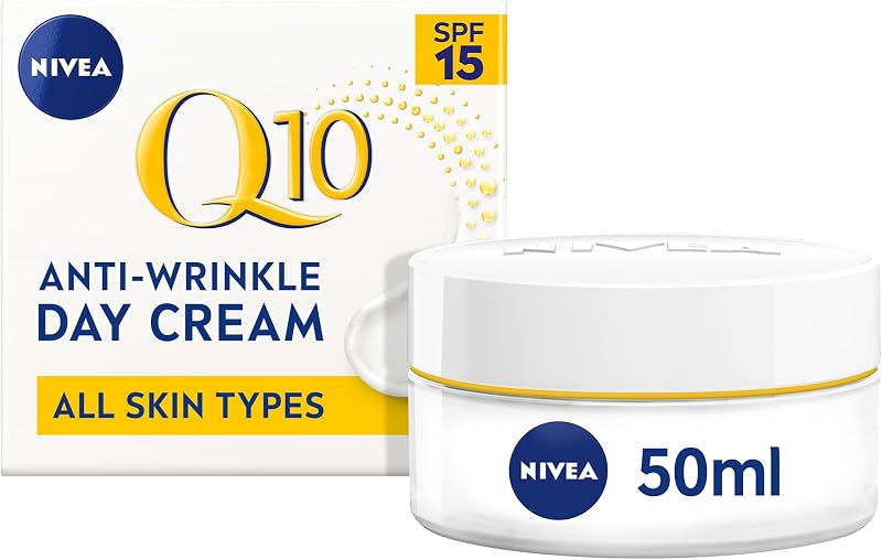Q10 Power SPF15 Crème de jour raffermissante, hydratante anti-âge + créatine & Q10 pour femme Réduit l'apparence des rides et des ridules - 50 ml, (lot de 1)