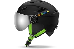 Odoland Kids Ski Helmet with 2-in-1 Visor Goggles for Boys & Girls, Adjustable Snowboard Helmet with Magnetic Buckle Strap for Children Ages 3-12 Skiing & Snowboarding