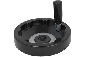 uxcell Lathes Revolving Handle Hand Wheel Handwheel 16mm Bore 150mm Dia Black