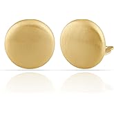 JanKuo Jewelry Gold Plated Matte Gold Polished Round Clip On Earrings