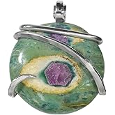 Ruby in Fuchsite Pendant Necklace 925 Sterling Silver by Isabella Roth