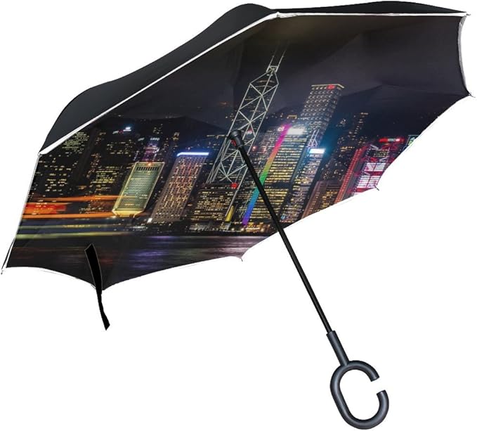 RH Studio Inverted Umbrella Hong Kong Skyscrapers Night