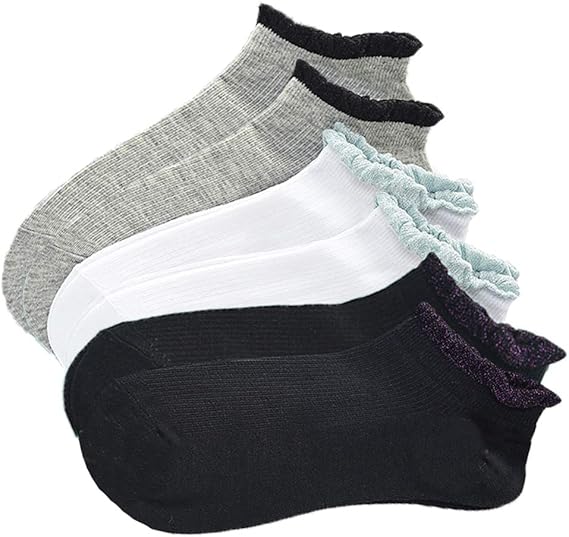 Amazon Sorrel 靴下 レディース レース 綿 ソックス通学通勤 靴下 6足セット ブラック ホワイト グレー ソックス 通販