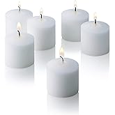 Light In The Dark White Votive Candles - Box of 72 Unscented Candles - 10 Hour Burn Time - Bulk Candles for Weddings, Parties, Spas and Decorations