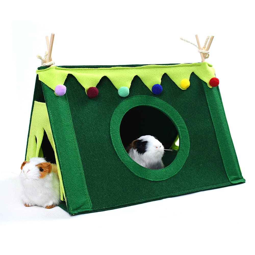 ASOCEA Guinea Pig Forest Hideout Fleece Corner Hammock Small Animals Hideaway Pet Cage Habitat House Tent Nest Toy for Ferrets Chinchillas Hedgehogs Hamster Glider Rats