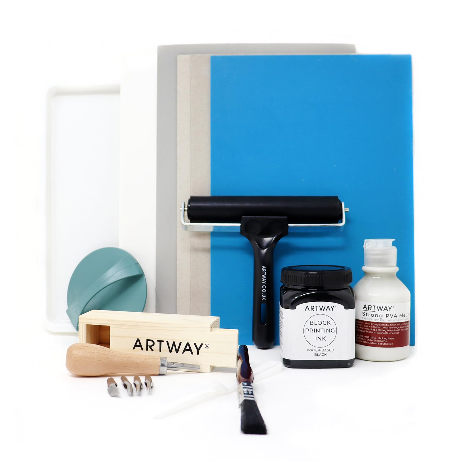 Artway Lino Printing Kit - An ideal introduction to Printmaking - Block Printing, Collagraph Printing and Monoprinting