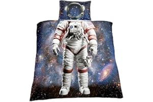 Erosebridal Kids Bedding Decorations, Full Size Astronaut Space Suit Pattern for Boys, Starry Sky Comforter Cover Galaxy Theme Bedspread Children Creative 3 Pcs with 2 Pillow Shams