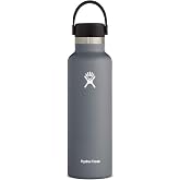 Hydro Flask Water Bottle - Insulated Stainless Steel - Non Spill, Leakproof in 21 Oz Stone