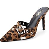 YYBYYB Women's High Heels Pointed Closed Toe Mule Heels Bow Studded Stiletto Heel Dress Bridal Elegant Wedding Sexy Party Pumps shoes