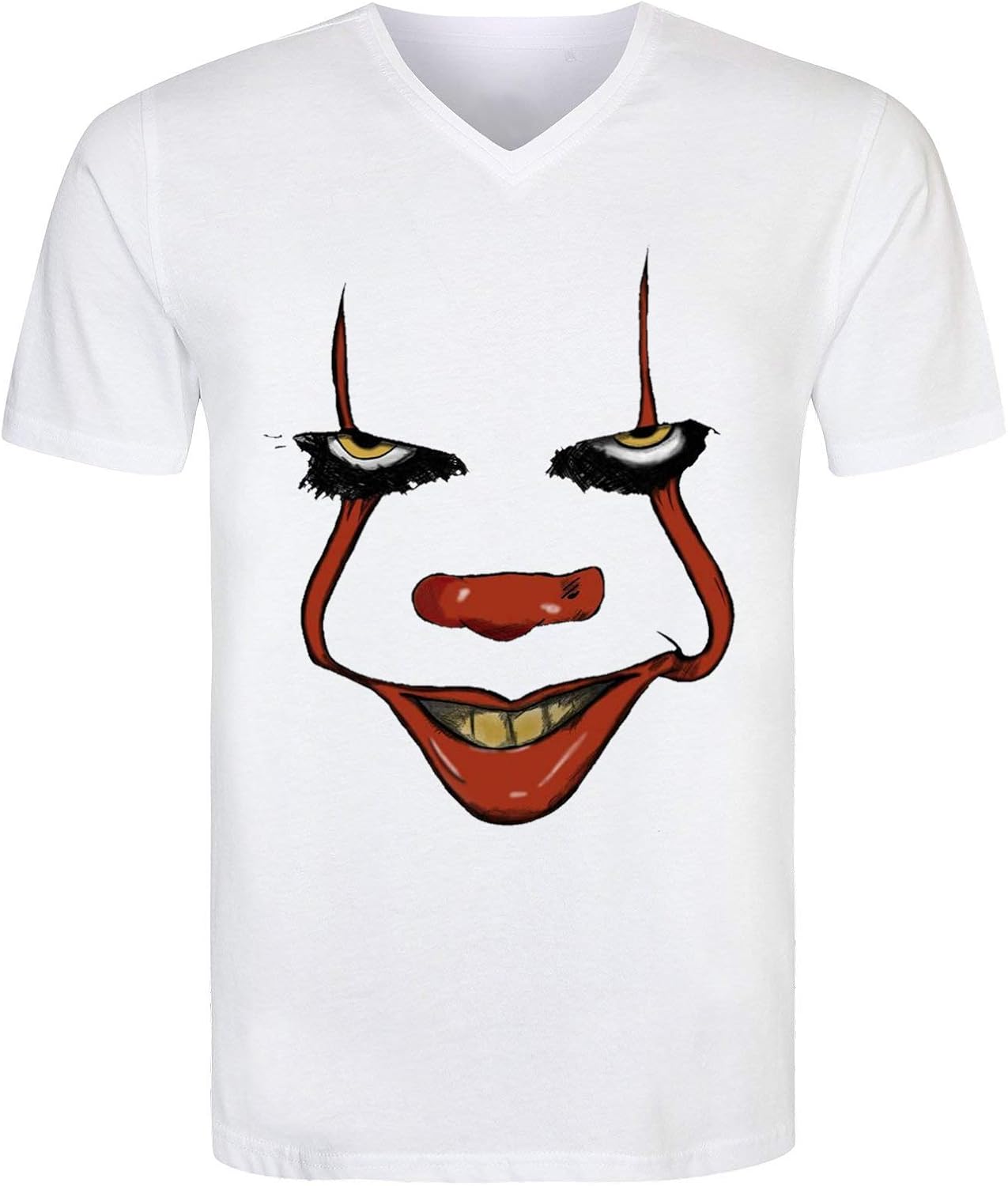 Pennywise Clown Face Men's TShirt V Neck Hommes Tshirts Tee Amazon.fr