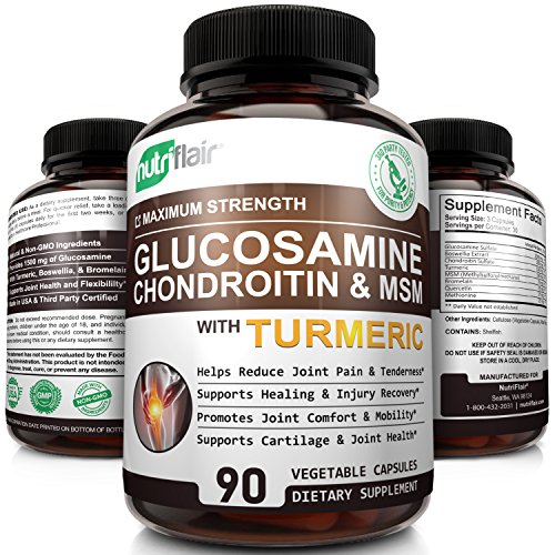 NutriFlair Glucosamine Chondroitin Turmeric MSM Boswellia Joint Pain