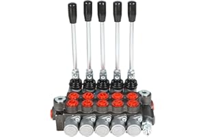 TINVHY 5 Spool Adjustable Hydraulic Directional Control Valve Monoblock Valve for Tractor Loader 13GPM 3600 PSI