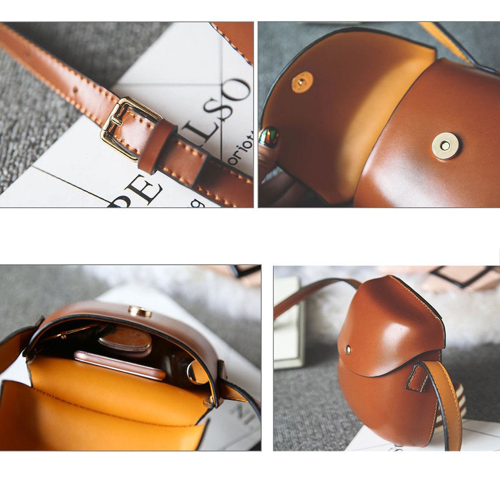 Vbiger Umhängetasche Kleine Damen Leder Schultertasche Handtasche (Schwarz1)