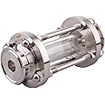 DERNORD In-Line Sight Glass with Clamp End,Flow Sanitary Straight Sight Glass SUS316 Tri Clamp Type (Flow Pipe OD 19MM)