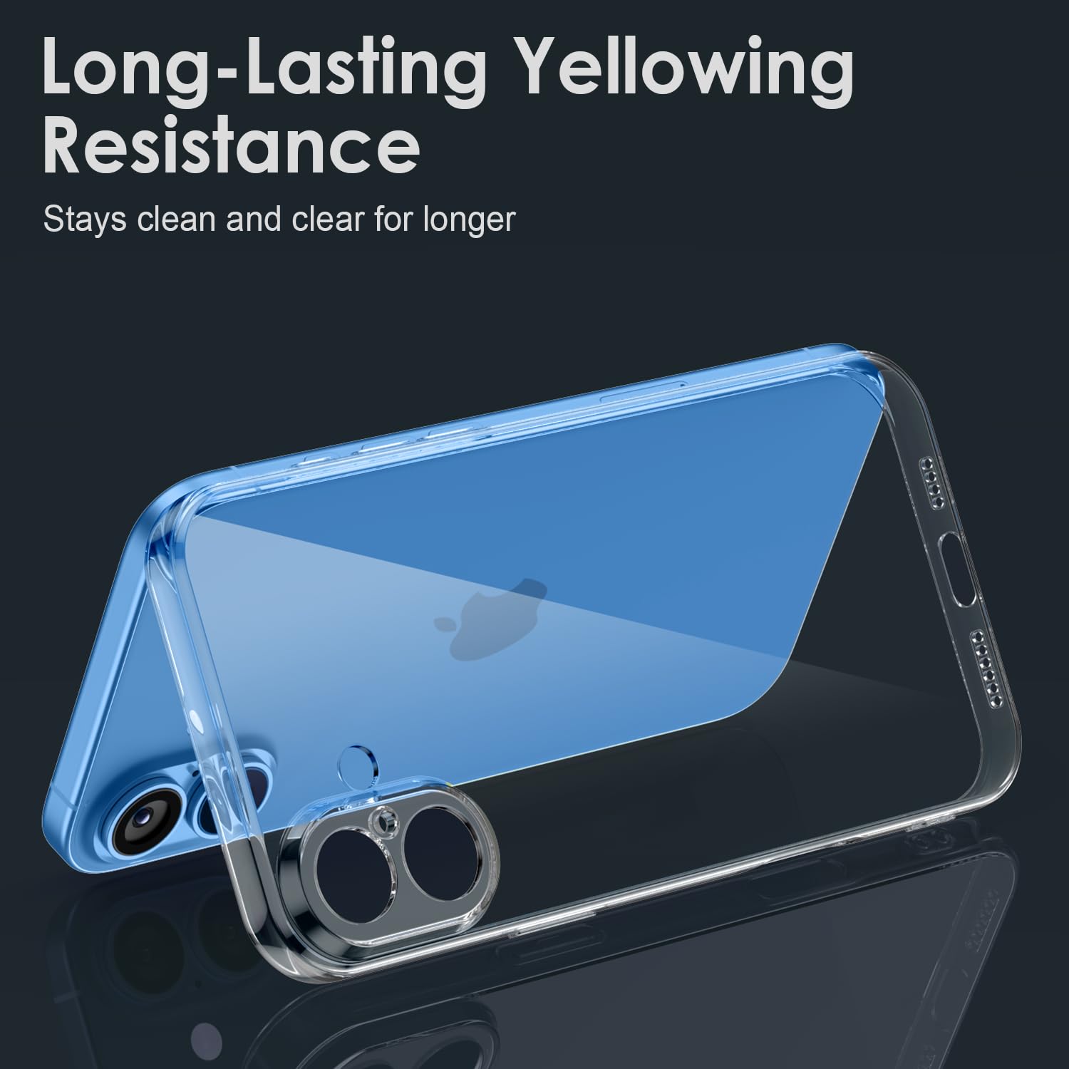 Shamo's Clear TPU Case for iPhone 16 – with Camera Protection, Ultra Slim, Shockproof, Anti-Yellowing, Scratch-Resistant, Wireless Charging Compatible, Enhanced Grip (for iPhone 16)