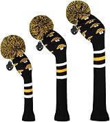 Scott Edward Knitted Golf Head Covers 3Pcs Driver Fairway Hybrid Mushroom