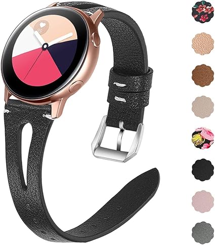 Ezco Leather Bands Compatible With Samsung Galaxy Watch Active Active 2 Gear Sport Galaxy Watch 42mm 20mm Slim Genuine Leather Watch Band Strap Replacement Wristband Accessories Women Man Amazon Ca Sports Outdoors