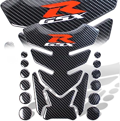 16pcs Real Carbon Fiber 3D Gel Customize Suzuki GSXR Logo Sticker Fuel/Gas Tank Pad